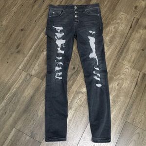 Gray wash Hudson straight/skinny jeans
